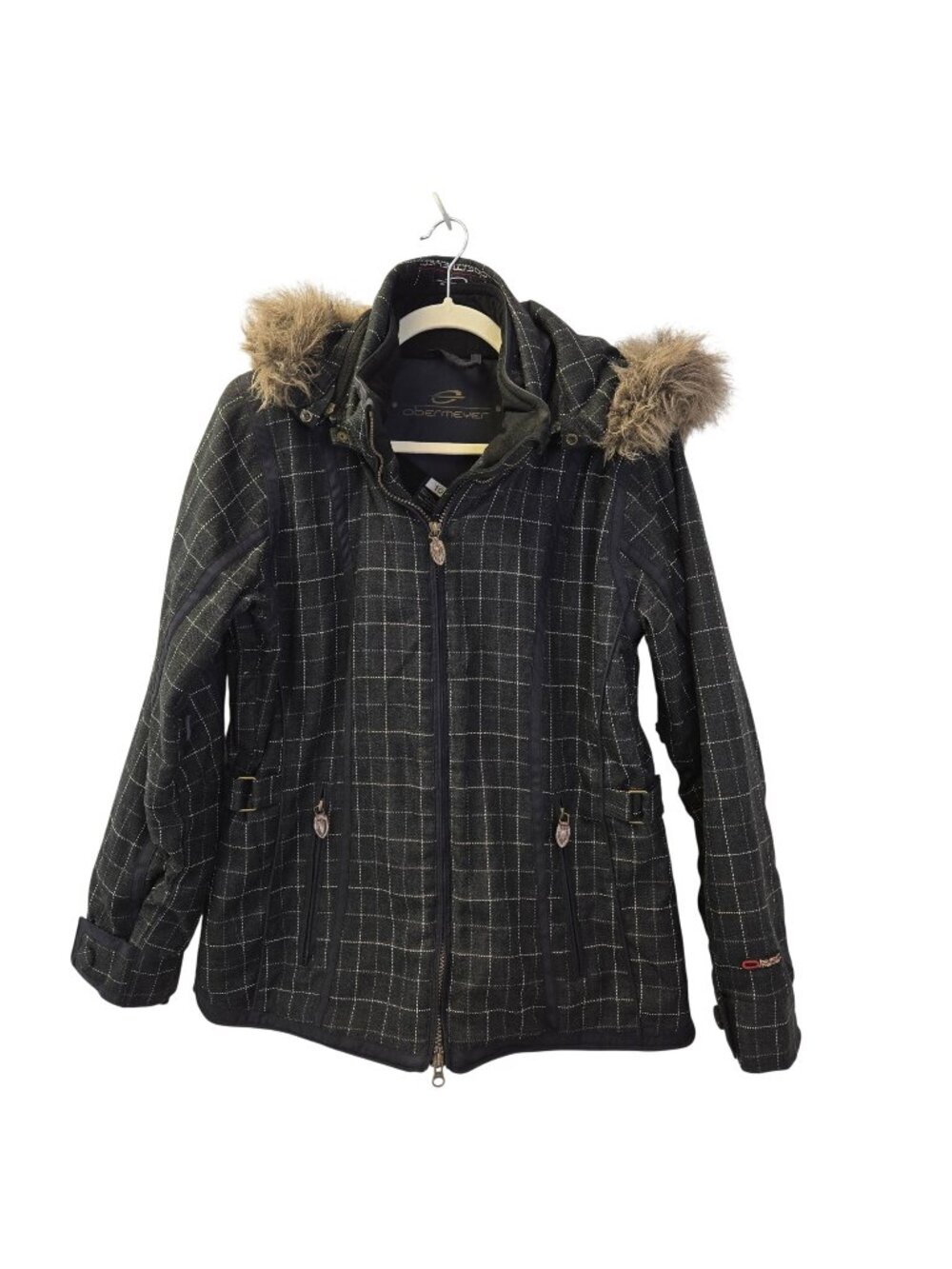 Obermeyer Dolly Insulated Plaid Waterproof Breathable Hooded Jacket Size 10